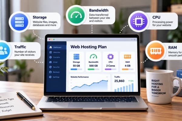 How Much Web Hosting Do You Really Need? Storage, Bandwidth, and Resources Explained | best web hosting | Article Thumbnail